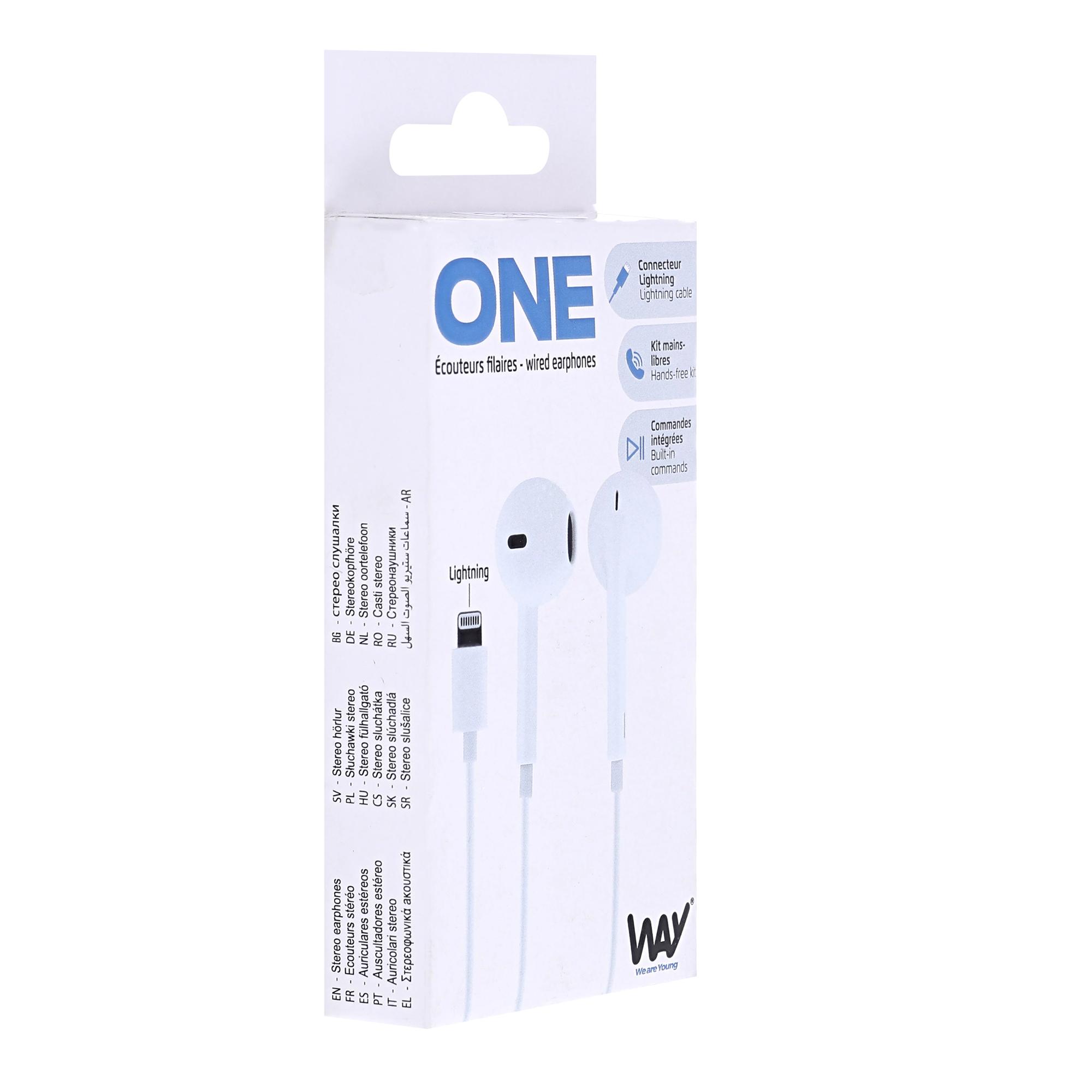 TNB WAY - Auriculares Lightning Semi In-Ear - Blanco