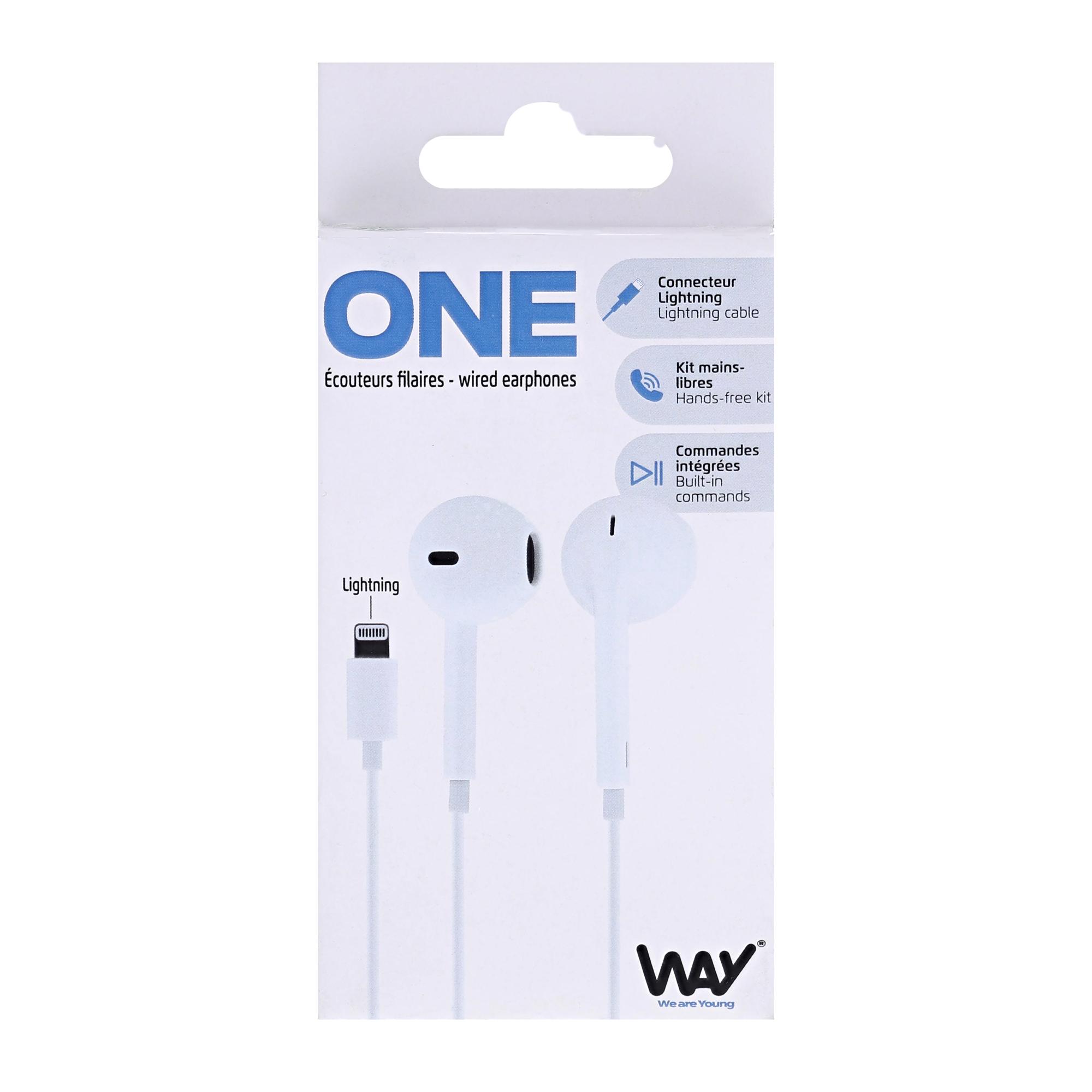 TNB WAY - Auriculares Lightning Semi In-Ear - Blanco