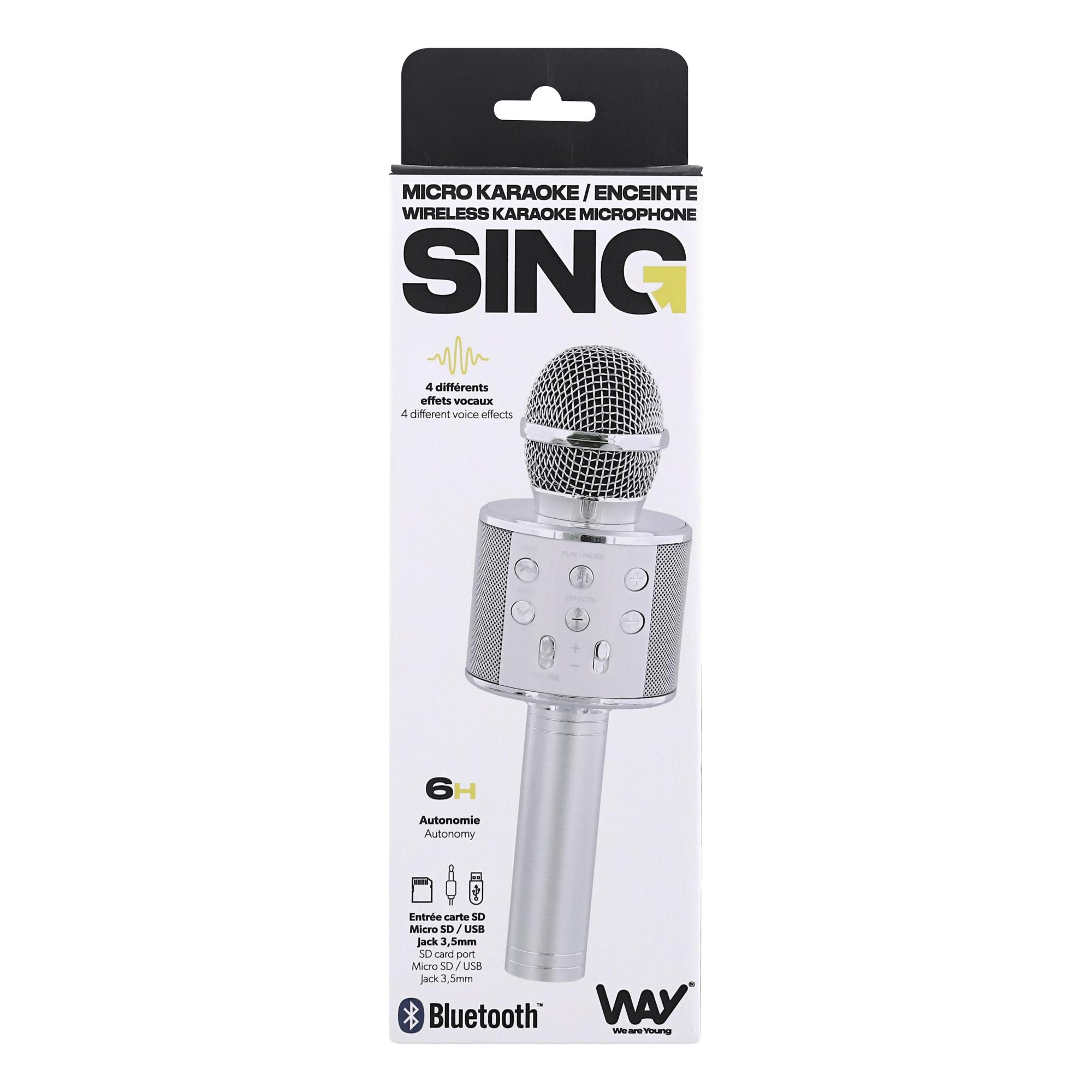TNB WAY - Micrófono karaoke Bluetooth SING - gris