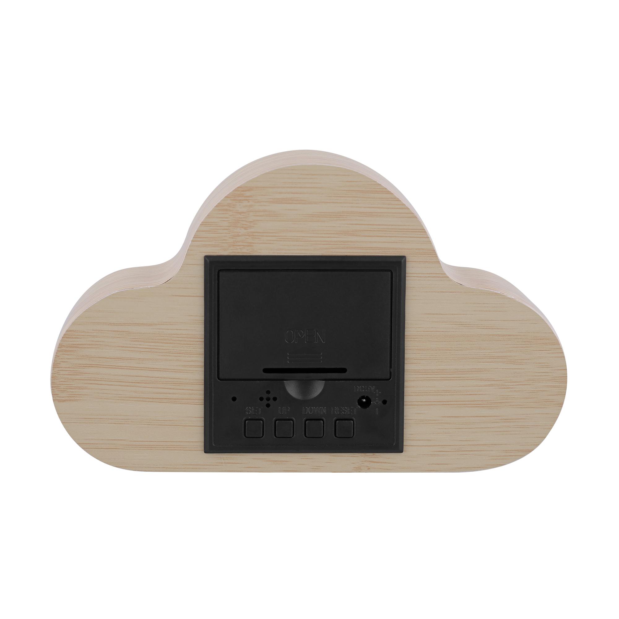TNB JOY - Reloj LED con 3 alarmas en la nube - efecto madera