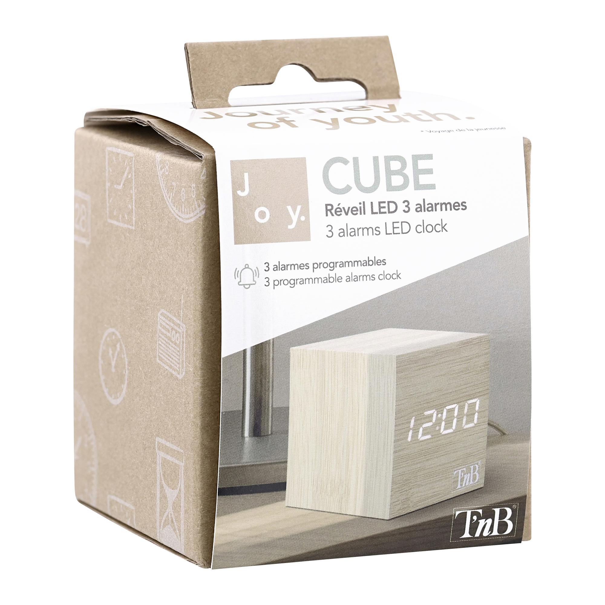 TNB JOY - Reloj LED 3 alarmas - efecto madera