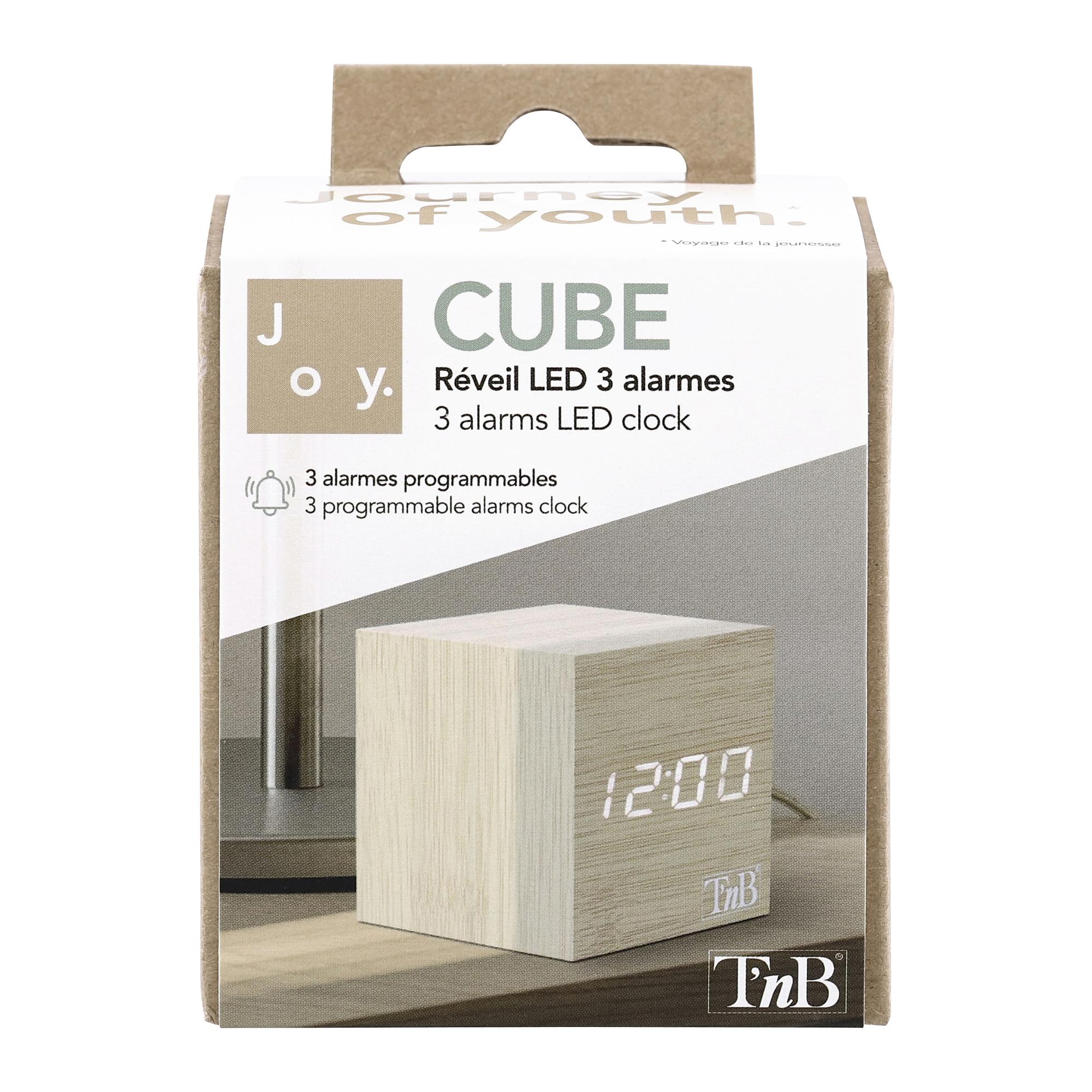 TNB JOY - Reloj LED 3 alarmas - efecto madera
