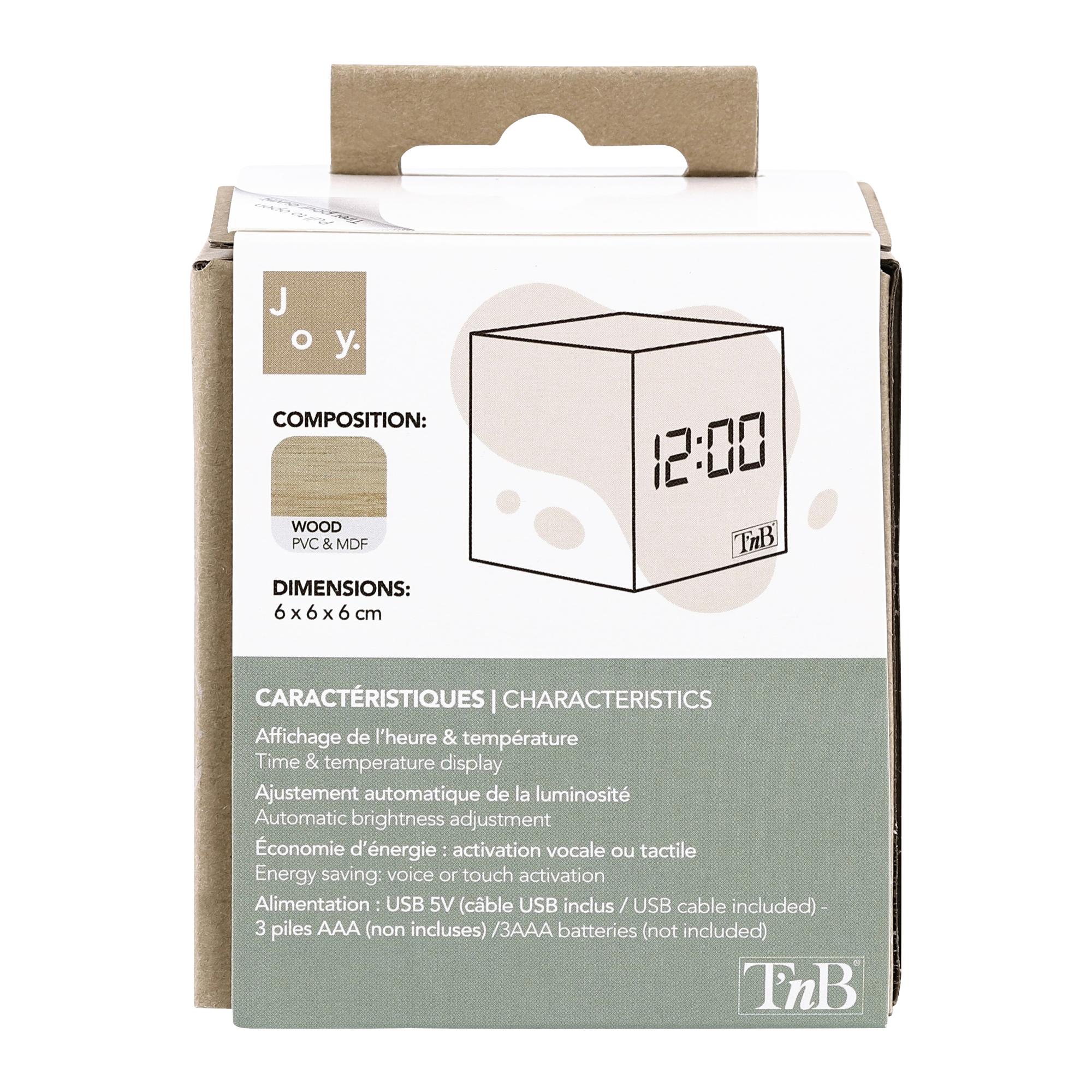 TNB JOY - Reloj LED 3 alarmas - efecto madera