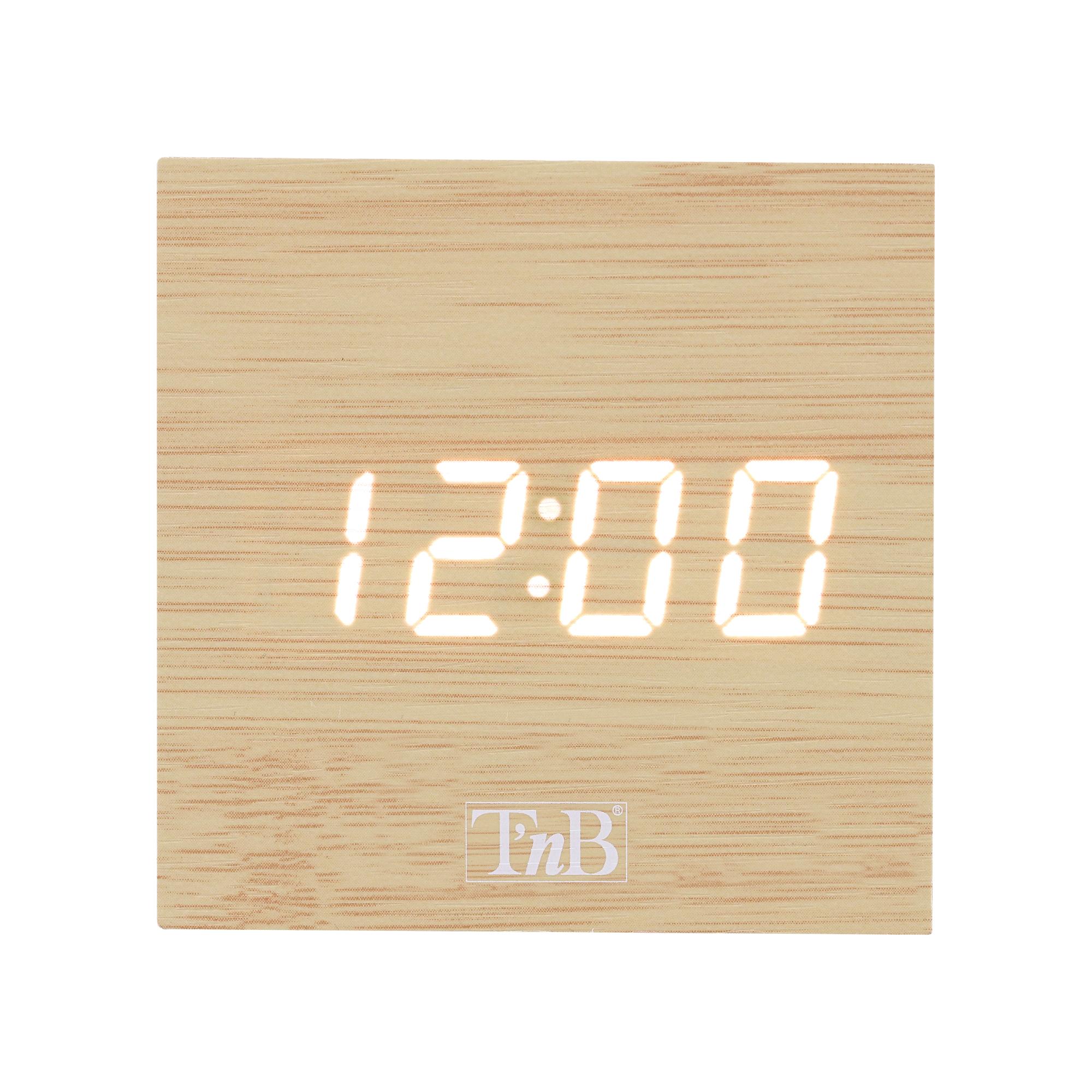 TNB JOY - Reloj LED 3 alarmas - efecto madera