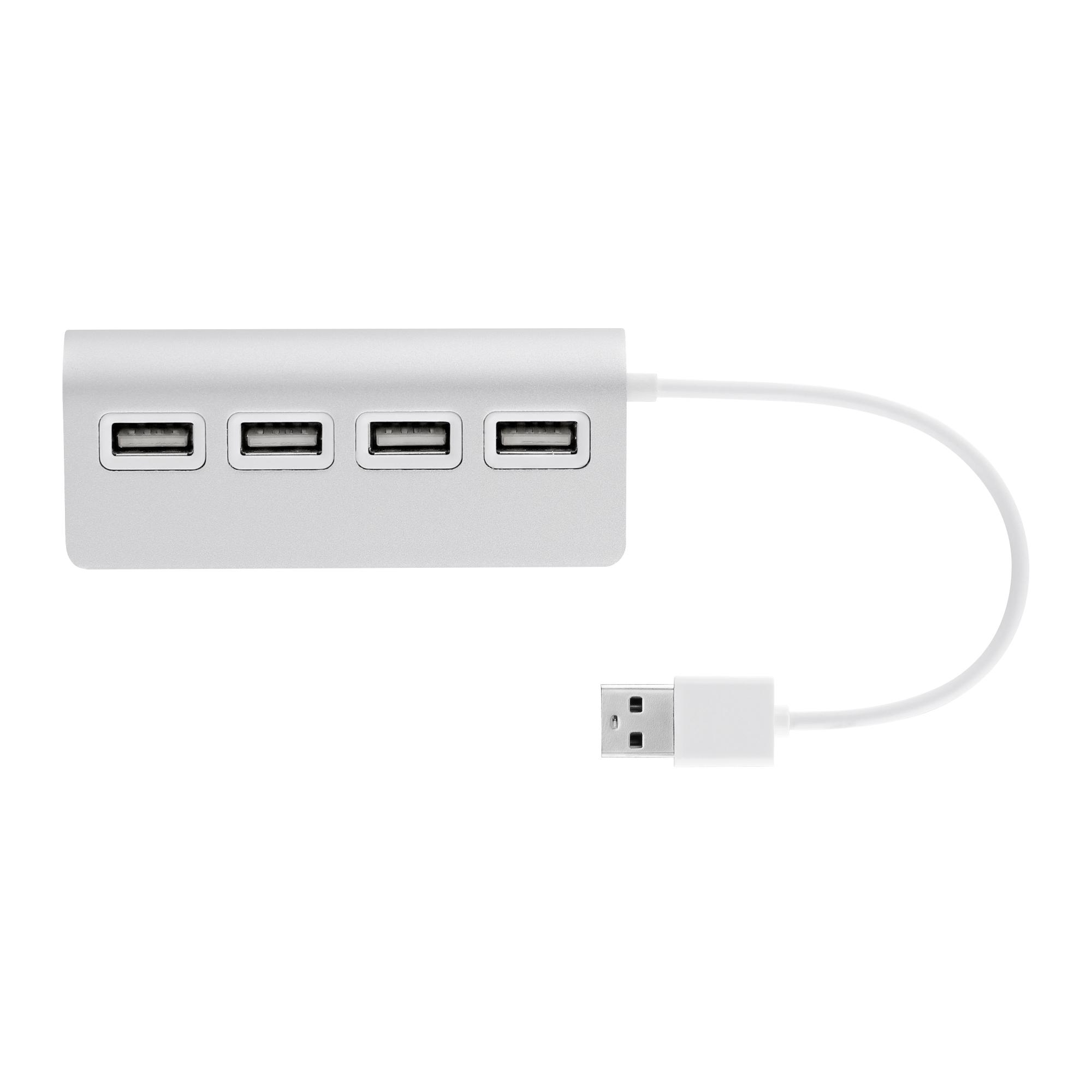 TNB HUB autoalimentado USB 2.0 de 4 puertos - aluminio