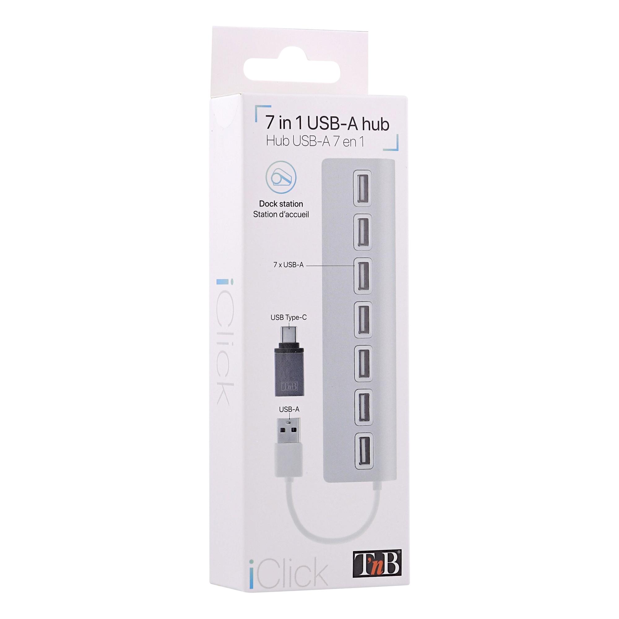 TNB HUB de 7 puertos USB-A 2.0 - aluminio