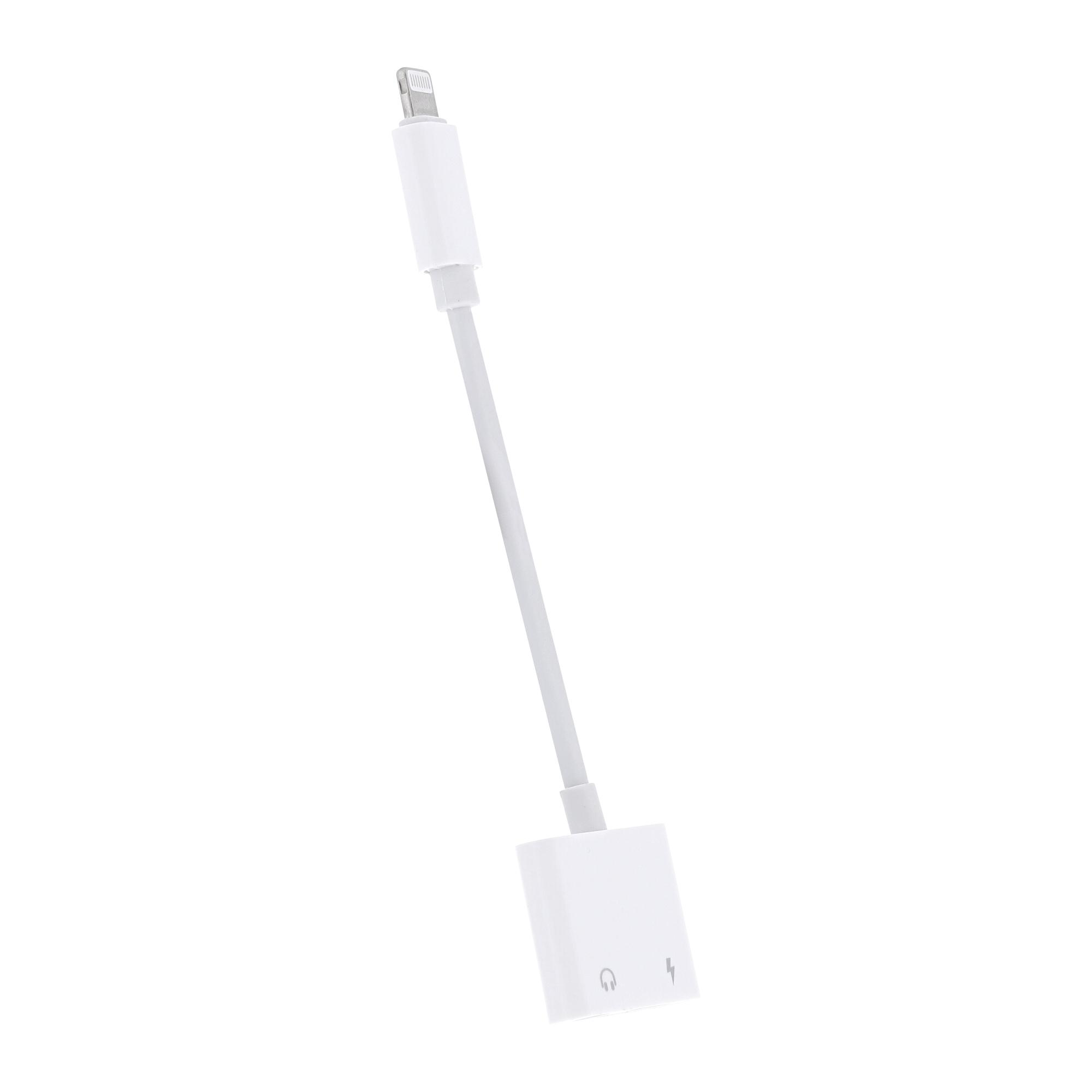TNB WAY - Adaptador Lightning a jack de 3,5 mm hembra + Lightning hembra - blanco