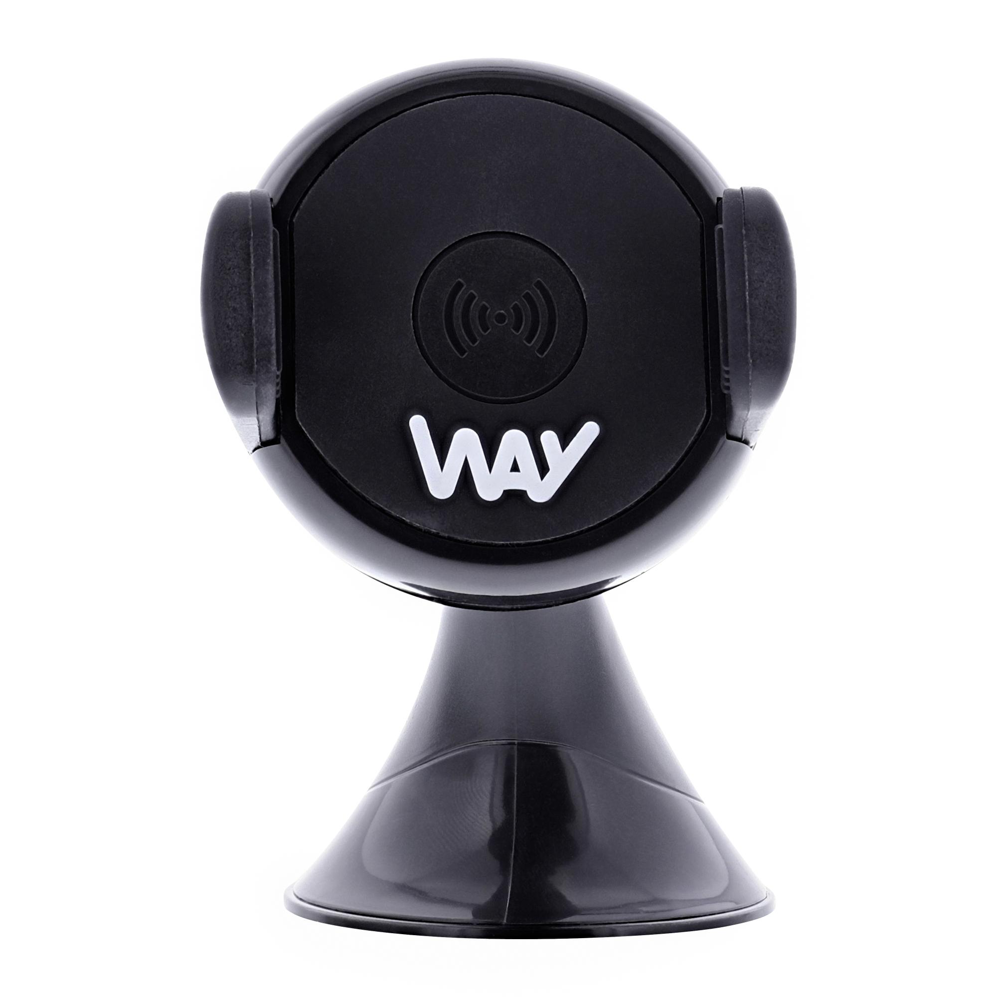 TNB WAY - Cargador de coche de inducción de 10W, soportes 2 en 1 + cable micro USB integrado - Negro