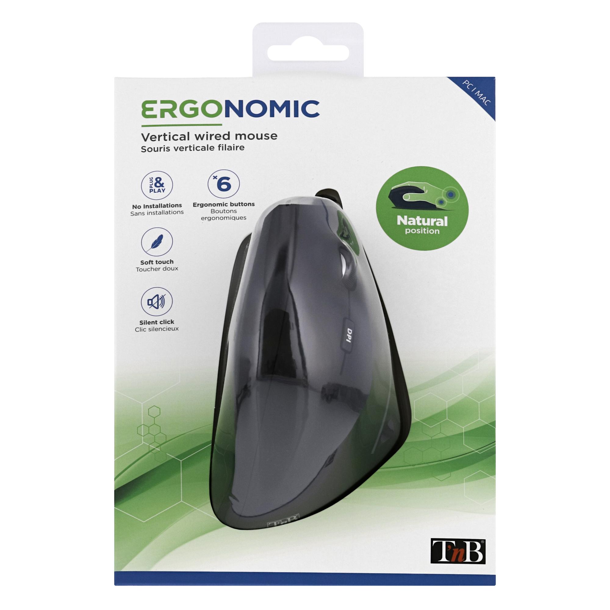 TNB ERGO LINE Raton con cable ergonomico vertical