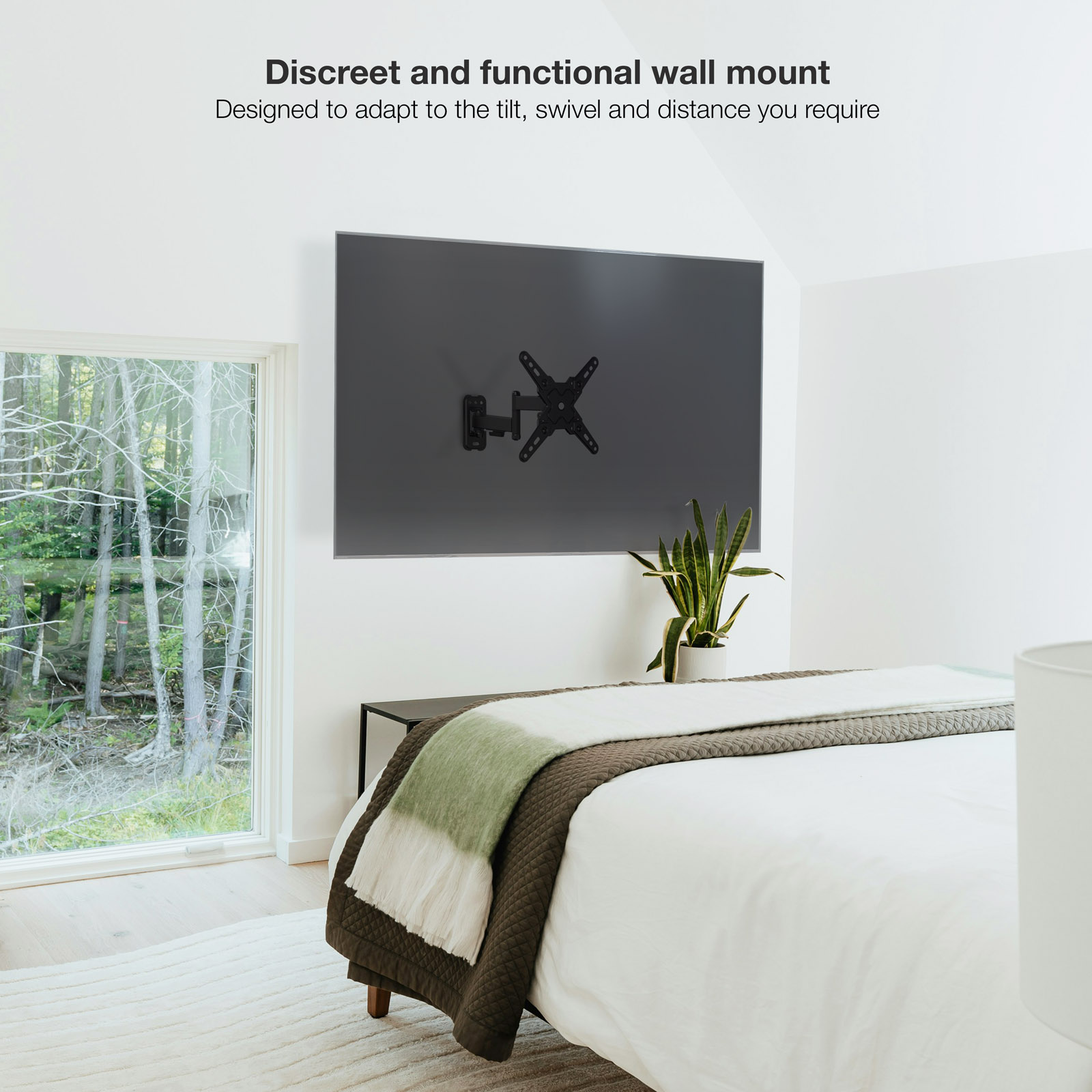 TOOQ SOPORTE PARED PANTALLAS 13-43" GIRA/INCLI NEGRO