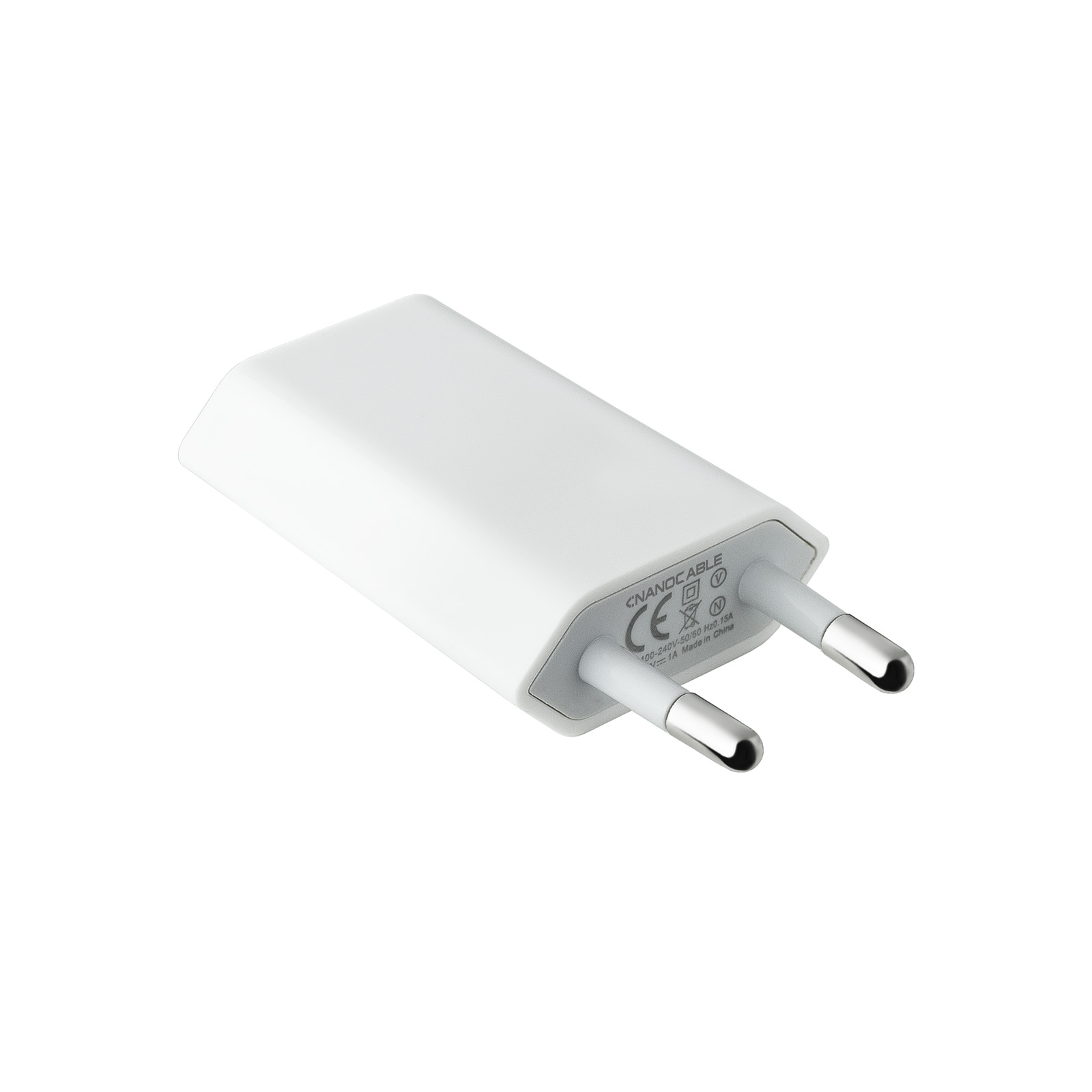 NANOCABLE MINI CARGADOR USB 5V-1A BLANCO
