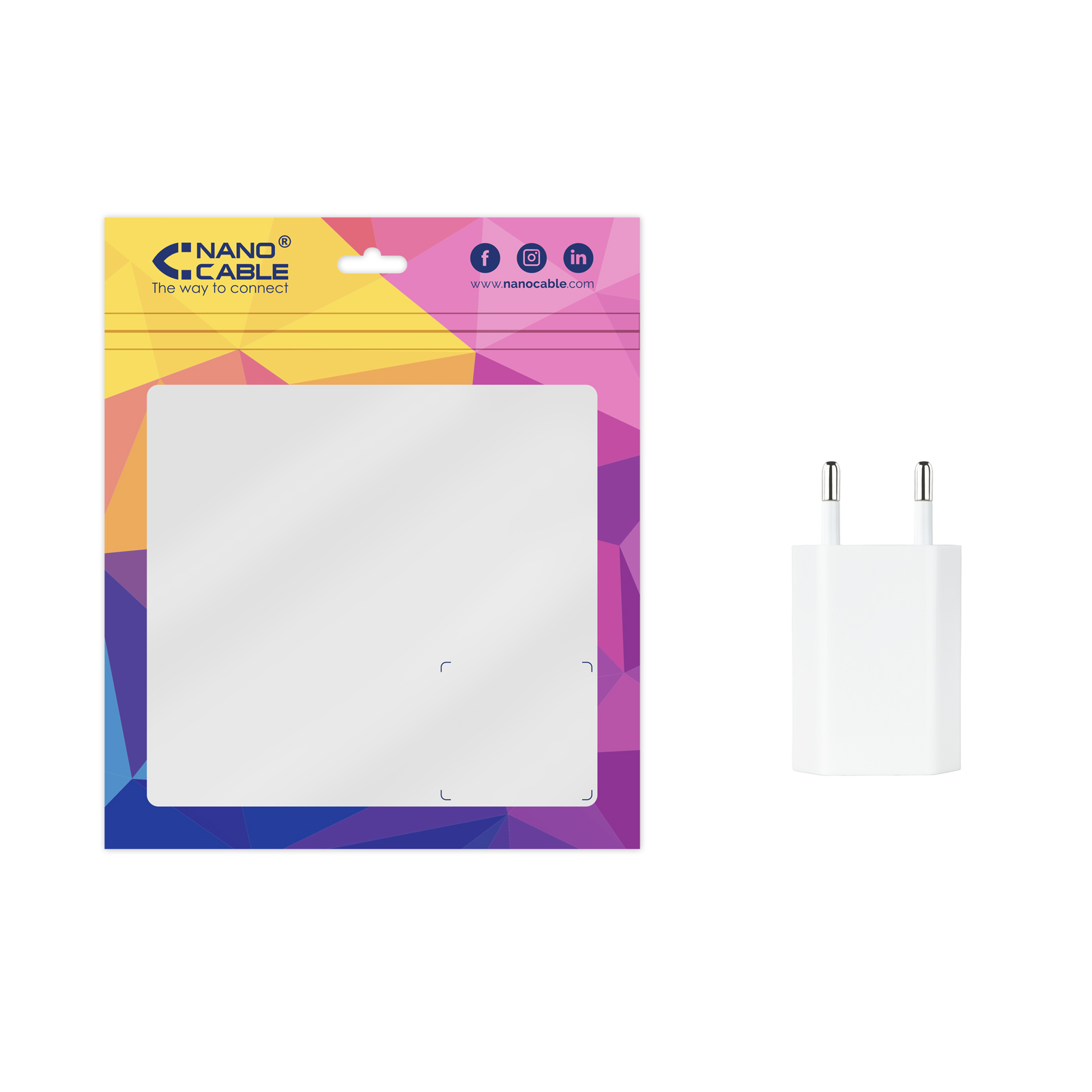 NANOCABLE MINI CARGADOR USB 5V-1A BLANCO