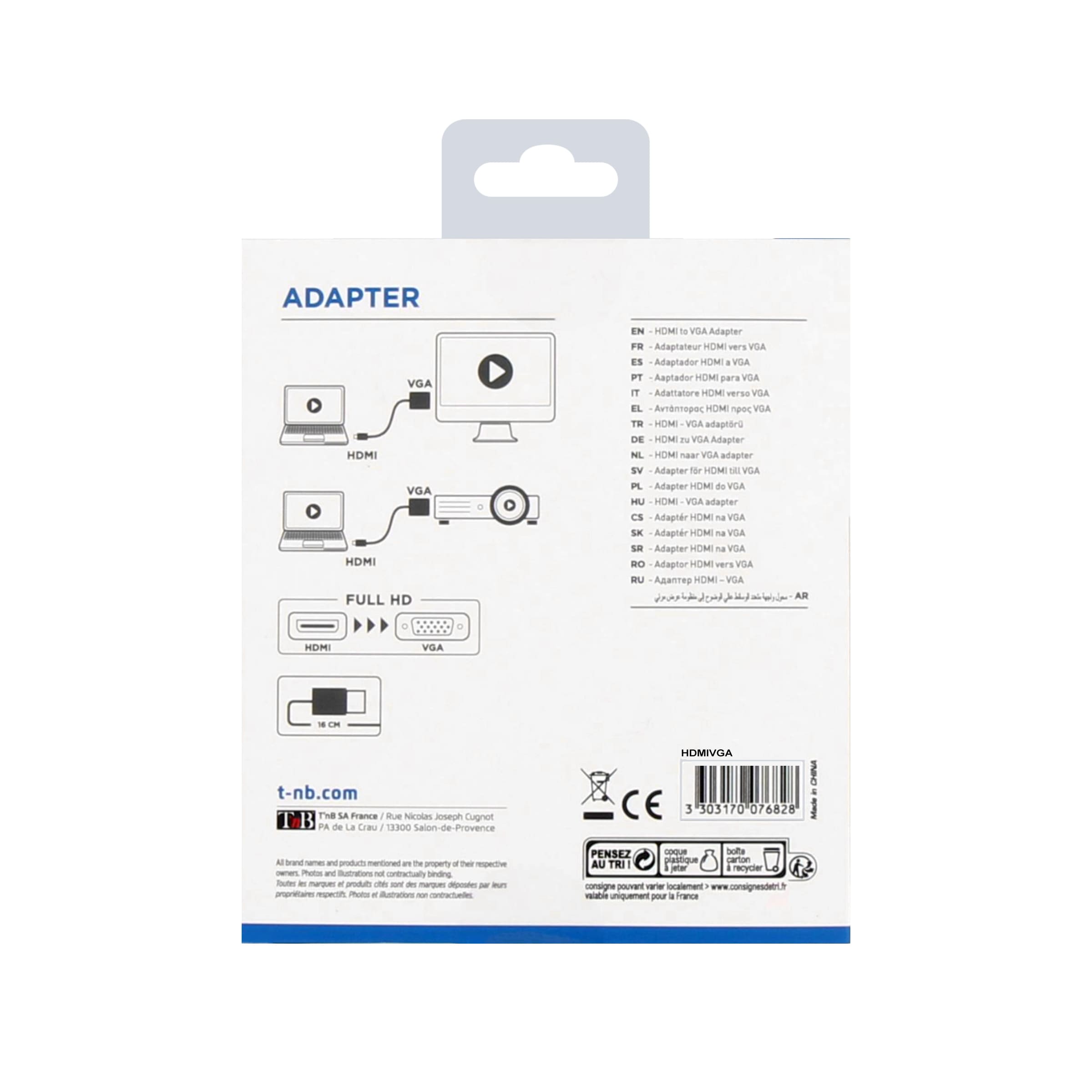 TNB Adaptador HDMI a VGA Blanco