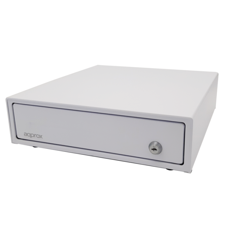 APPROX TPV Cajon Portamonedas Compacto Blanco 33x36 Apertura Manual Y Automatica