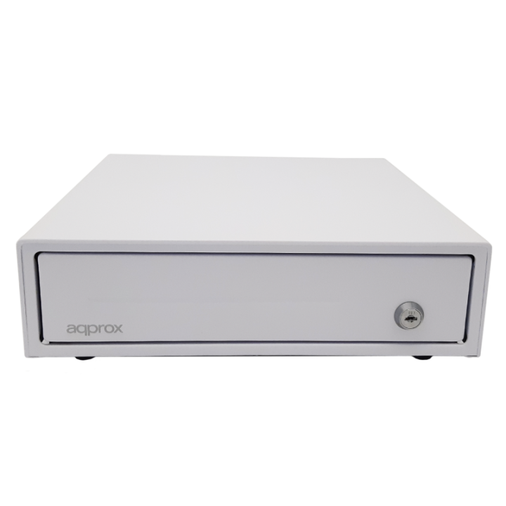 APPROX TPV Cajon Portamonedas Compacto Blanco 33x36 Apertura Manual Y Automatica