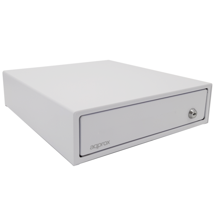 APPROX TPV Cajon Portamonedas Compacto Blanco 33x36 Apertura Manual Y Automatica