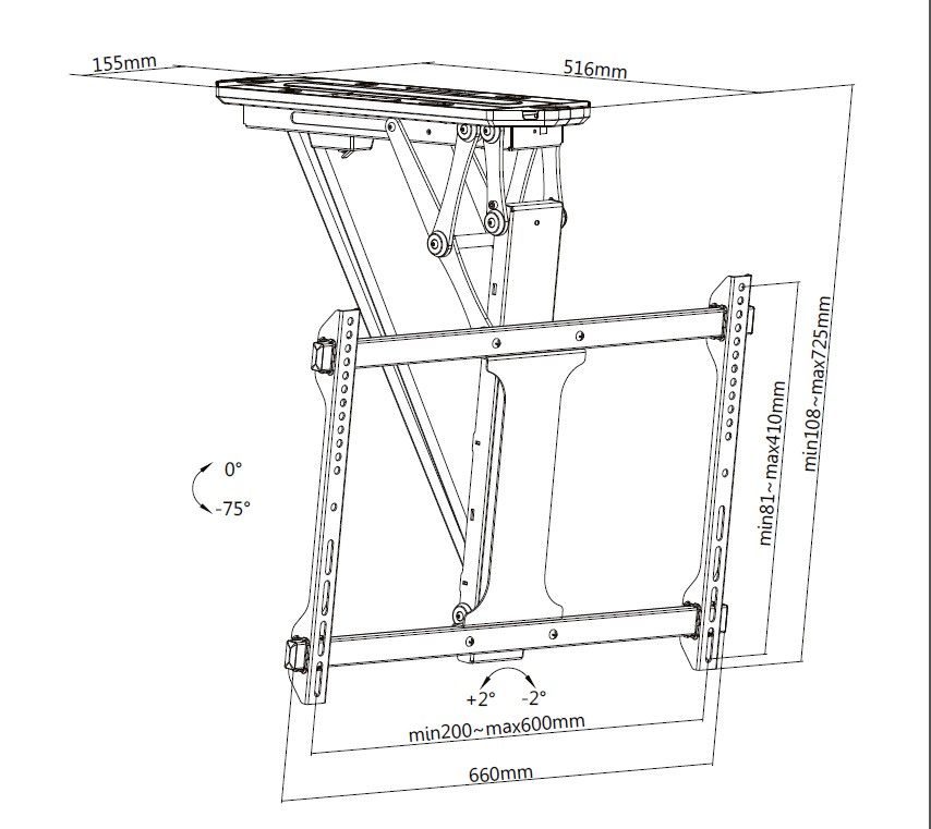 EQUIP Soporte de techo motorizado TV 33"-70