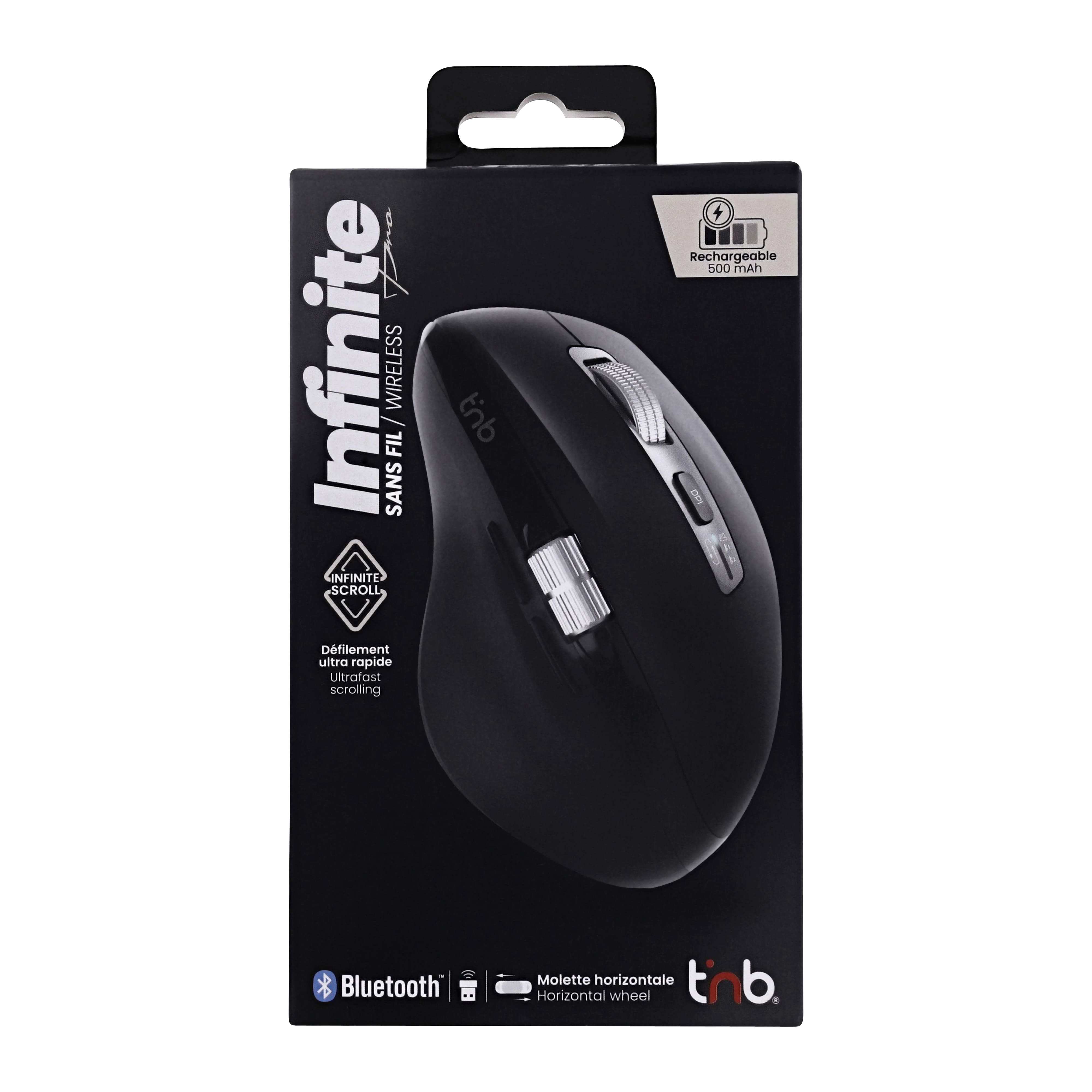 TNB INFINITE - raton inalambrico recargable con scroll infinito, silent click y scroll lateral