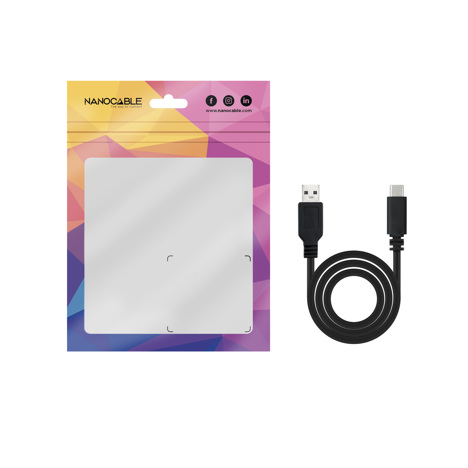NANOCABLE CABLE USB 2.0 3A, TIPO USB-C/M-A/M, NEGRO, 1.5 M