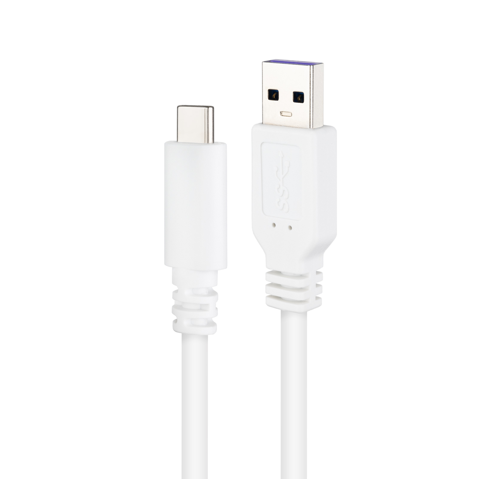NANOCABLE CABLE USB 2.0 3A, TIPO USB-C/M-A/M, BLANCO, 1.5 M