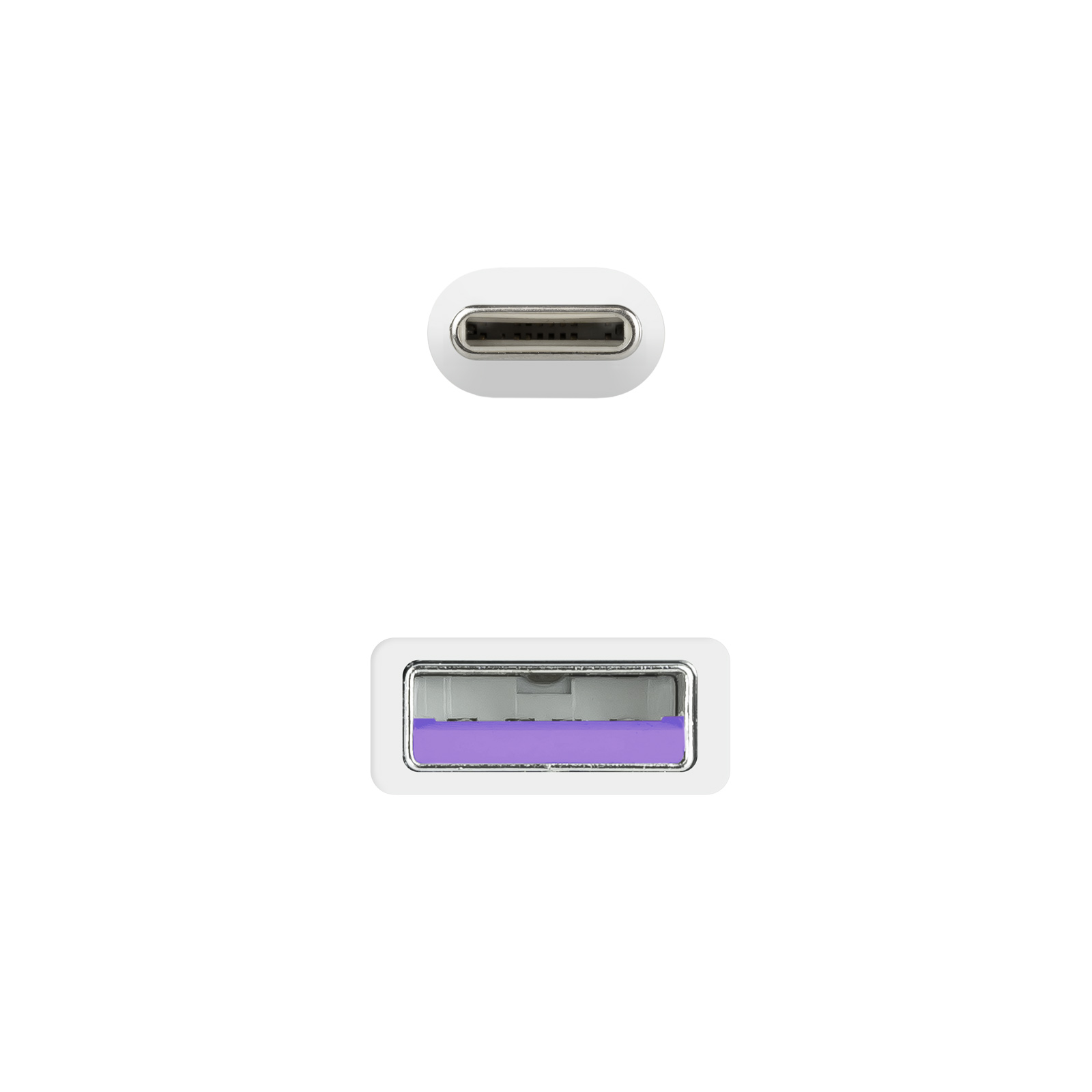 NANOCABLE CABLE USB 2.0 3A, TIPO USB-C/M-A/M, BLANCO, 1.5 M