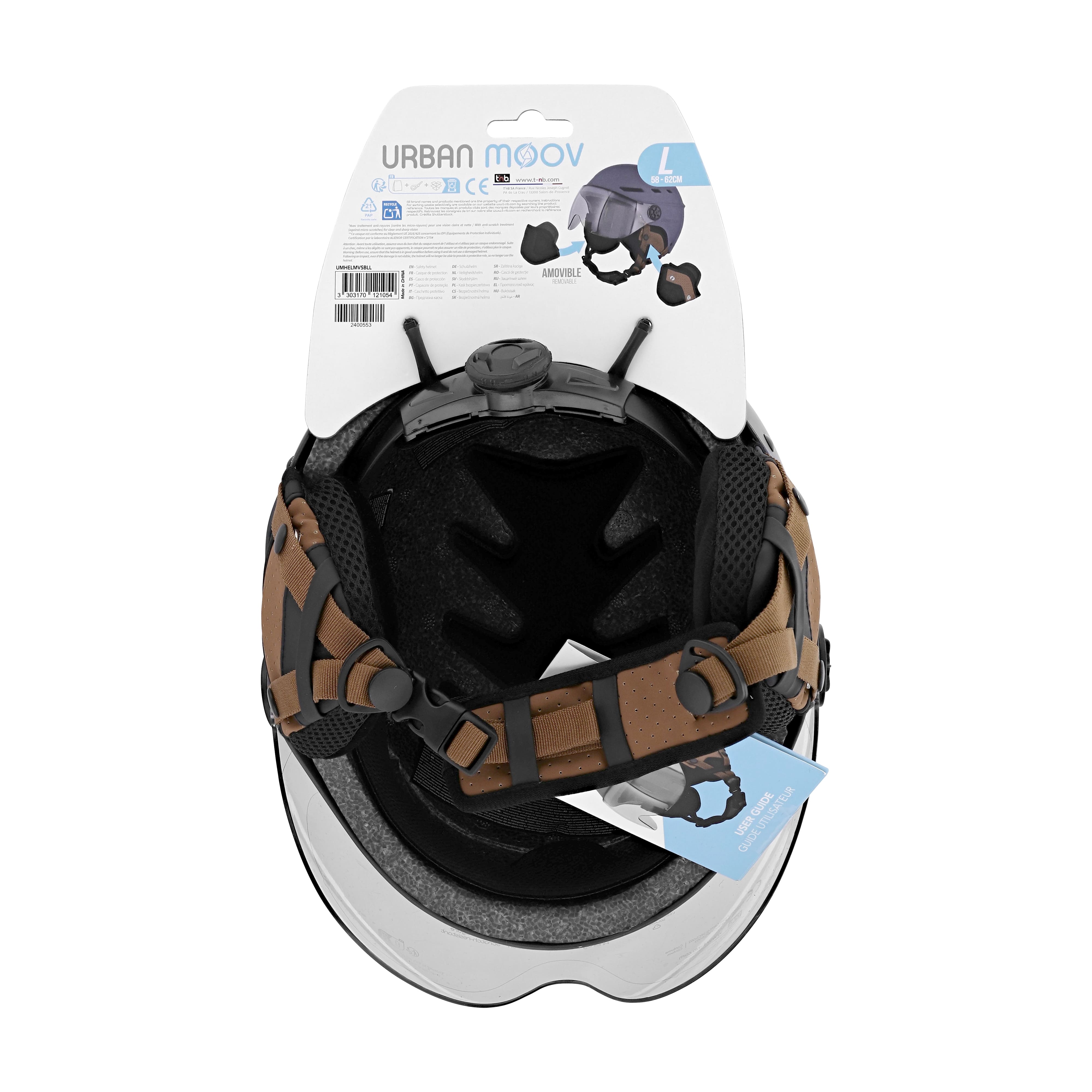 TNB URBAN MOOV Casco protector con visera y orejeras desmontables - AZUL MARINO TALLA L