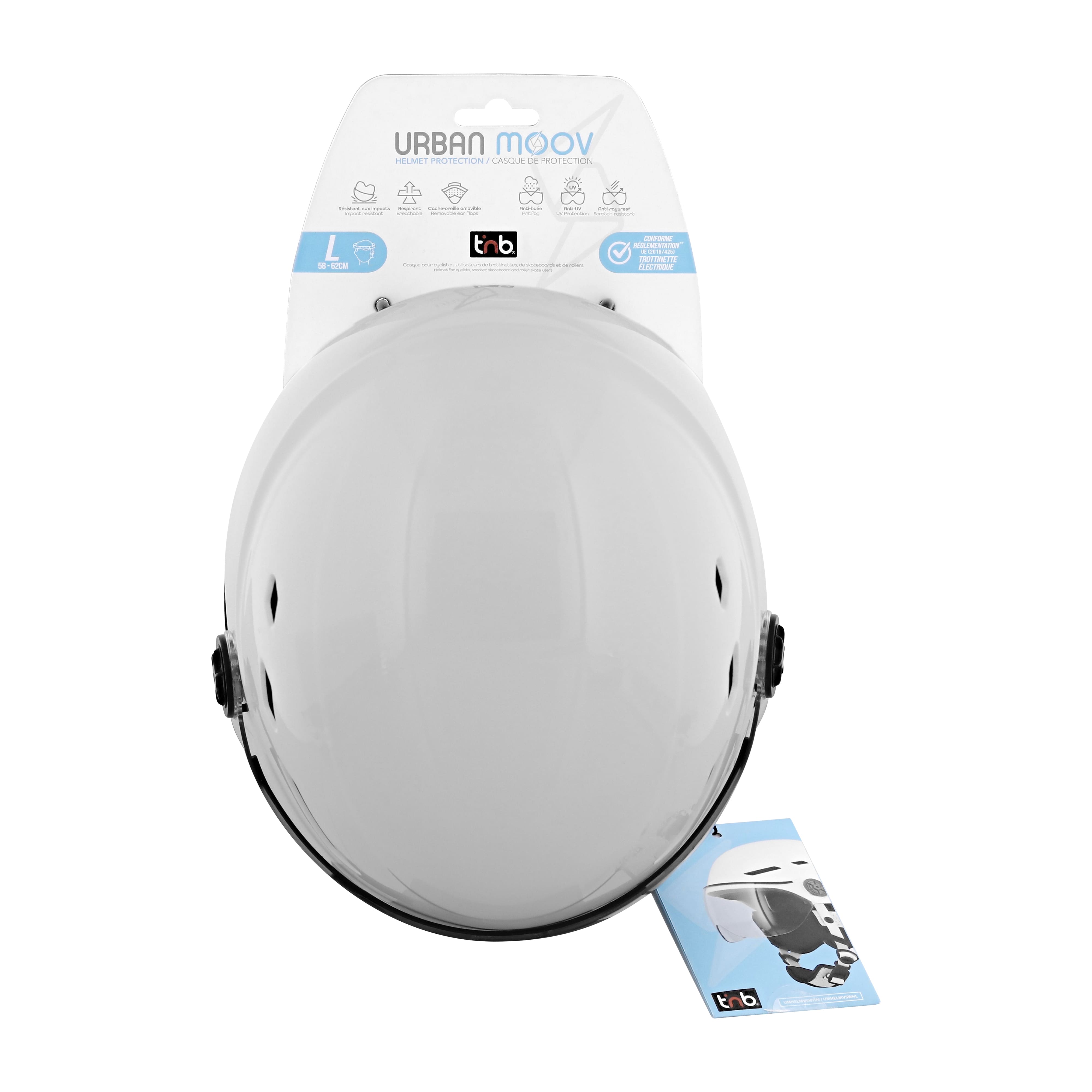 TNB URBAN MOOV Casco protector con visera y orejeras desmontables - BLANCO TALLA L