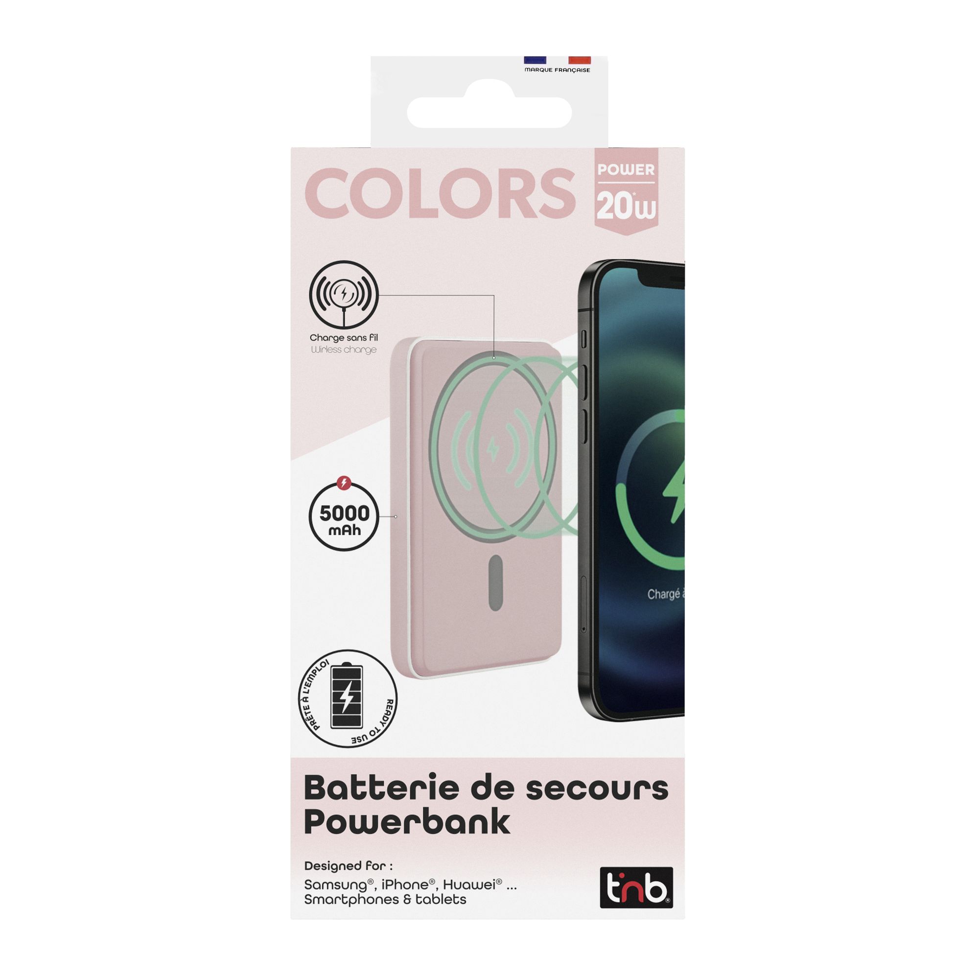 TNB Banco de energia de 5000 mAh compatible con MagSafe - pink