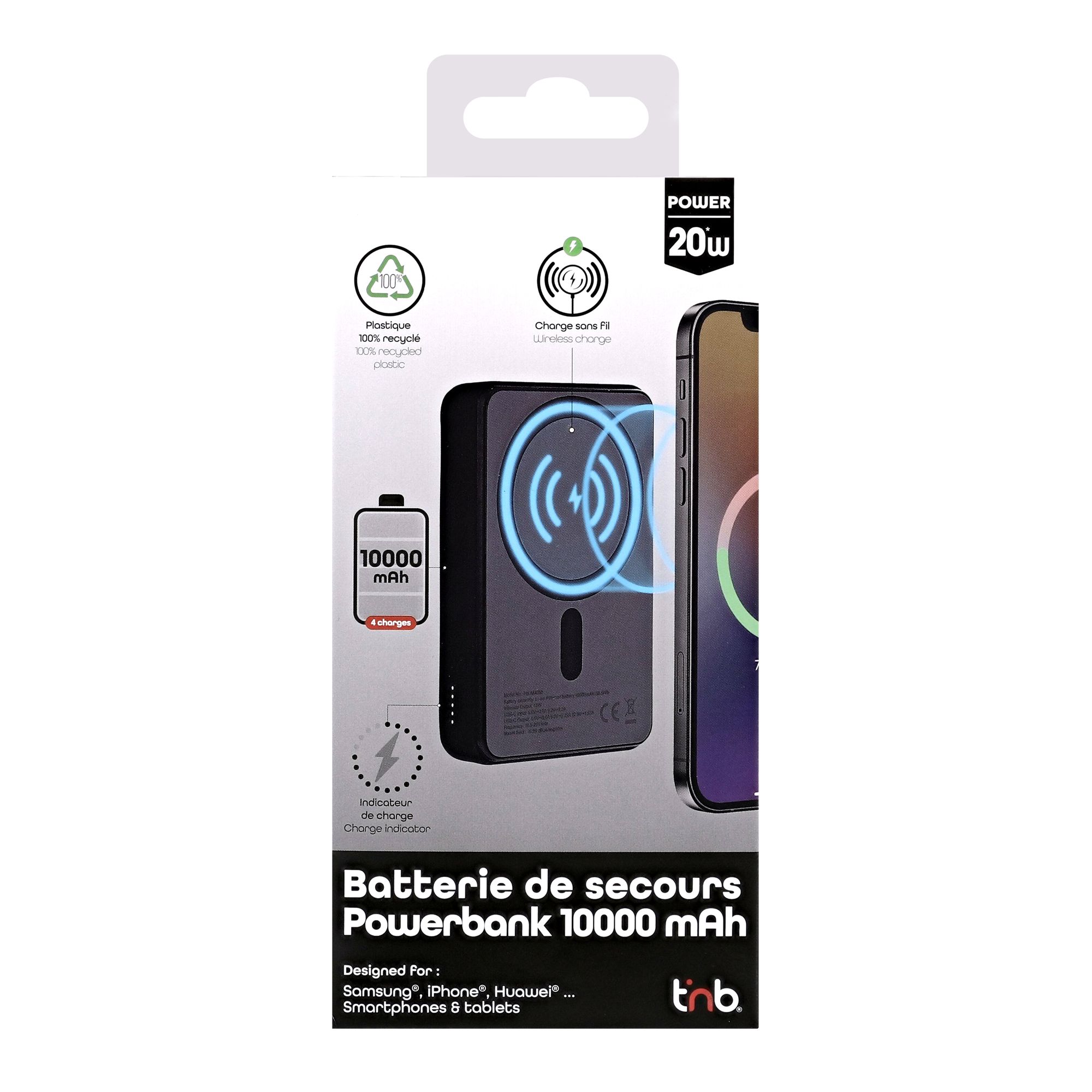 TNB Batterie de secours 10 000 mAh MagSafe - black