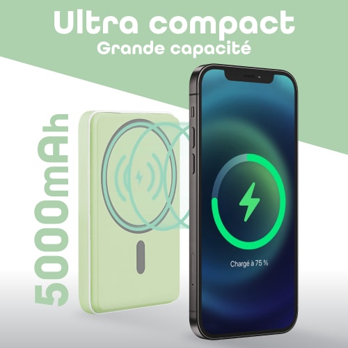 TNB Banco de energia de 5000 mAh compatible con MagSafe - Verde