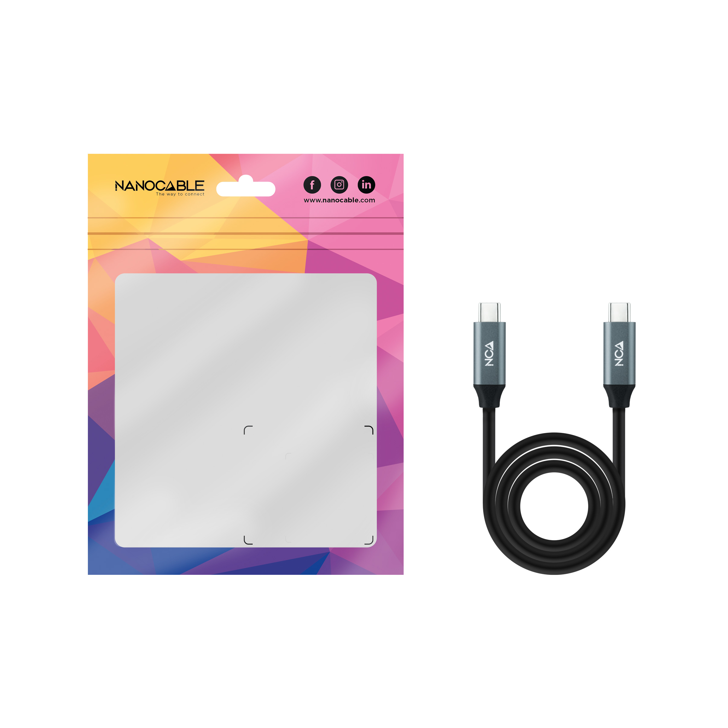 NANOCABLE CABLE USB 3.2 GEN2x2 100W 4K/60Hz USB-C M/M 1 M