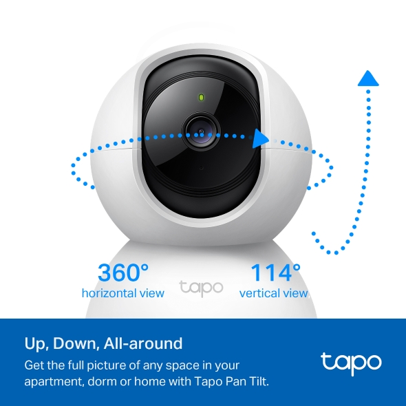 TP-LINK TAPO TC71 Camara de Vigilancia Wi-Fi de 360 Grados con Vista 2K 3MP y Deteccion IA
