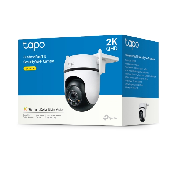 TP-LINK TAPO C520WS Camara de Vigilancia Wi-Fi para Exteriores con Vision Nocturna a Color y Deteccion IA Avanzada
