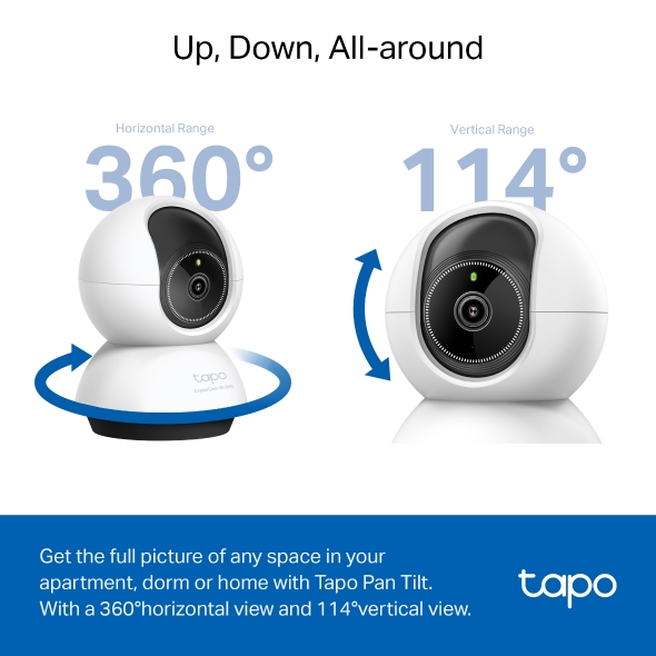 TP-LINK TAPO TC72 Camara de Vigilancia Wi-Fi de 360 Grados con Vista 2K 4MP y Deteccion IA Avanzada