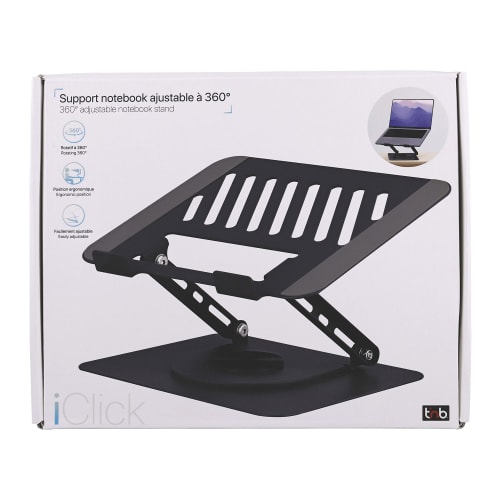 TNB Soporte metalico giratorio de 360° para portatil iClick, gris oscuro