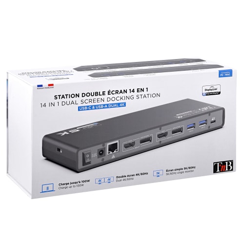 TNB Estacion de acoplamiento de pantalla dual 14 en 1