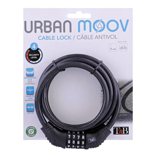 TNB Cadena URBAN MOOV - Spiral code lock - Black