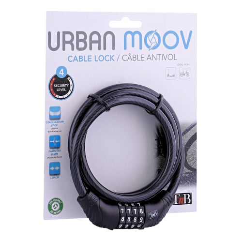 TNB Cadena URBAN MOOV - Spiral code lock - Black