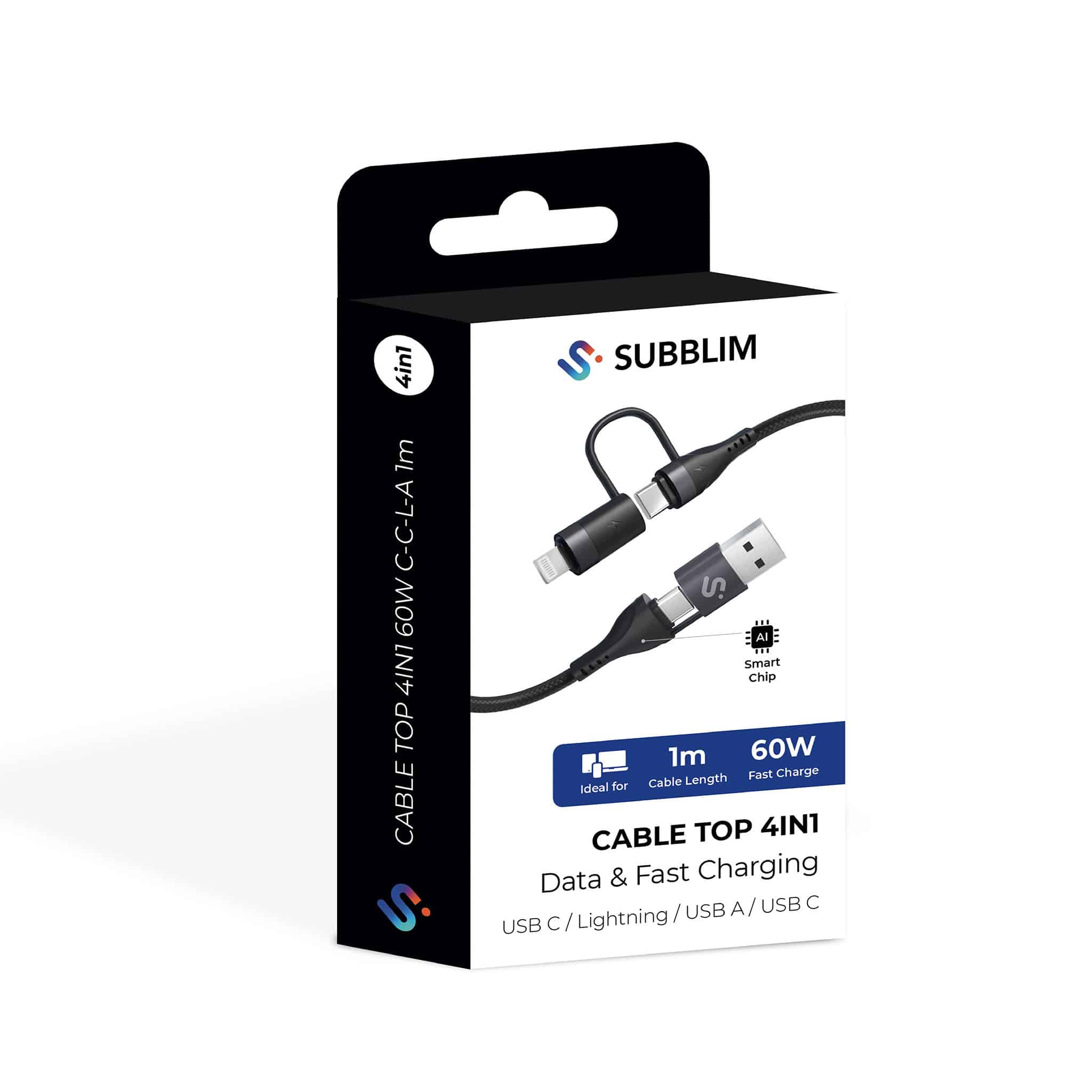 SUBBLIM CABLE TOP 4IN1 60W C-C-L-A 1,2m