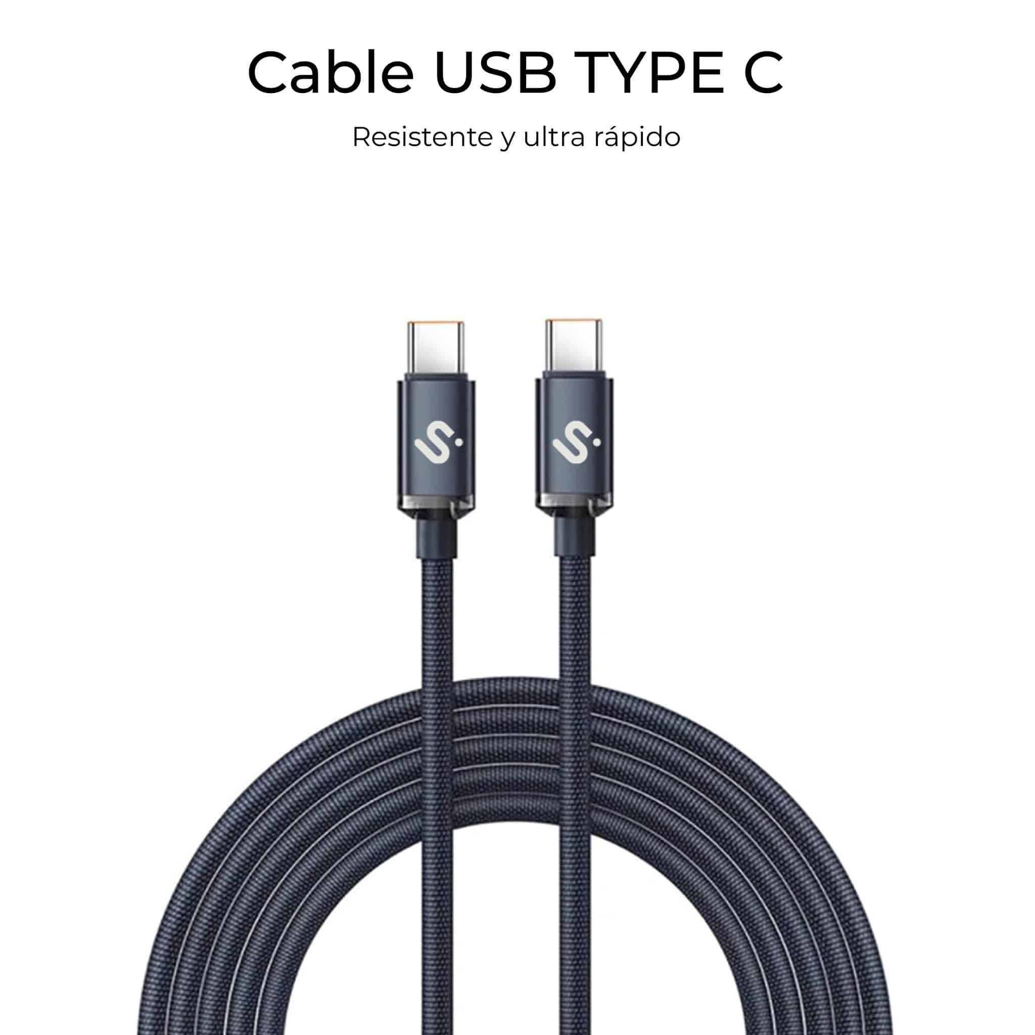 SUBBLIM CABLE OPTIMUS 60W C-C 2m BLACK