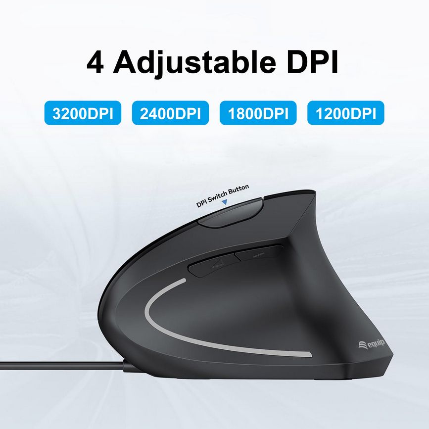 EQUIP Raton vertical ergonomico con cable USB-A