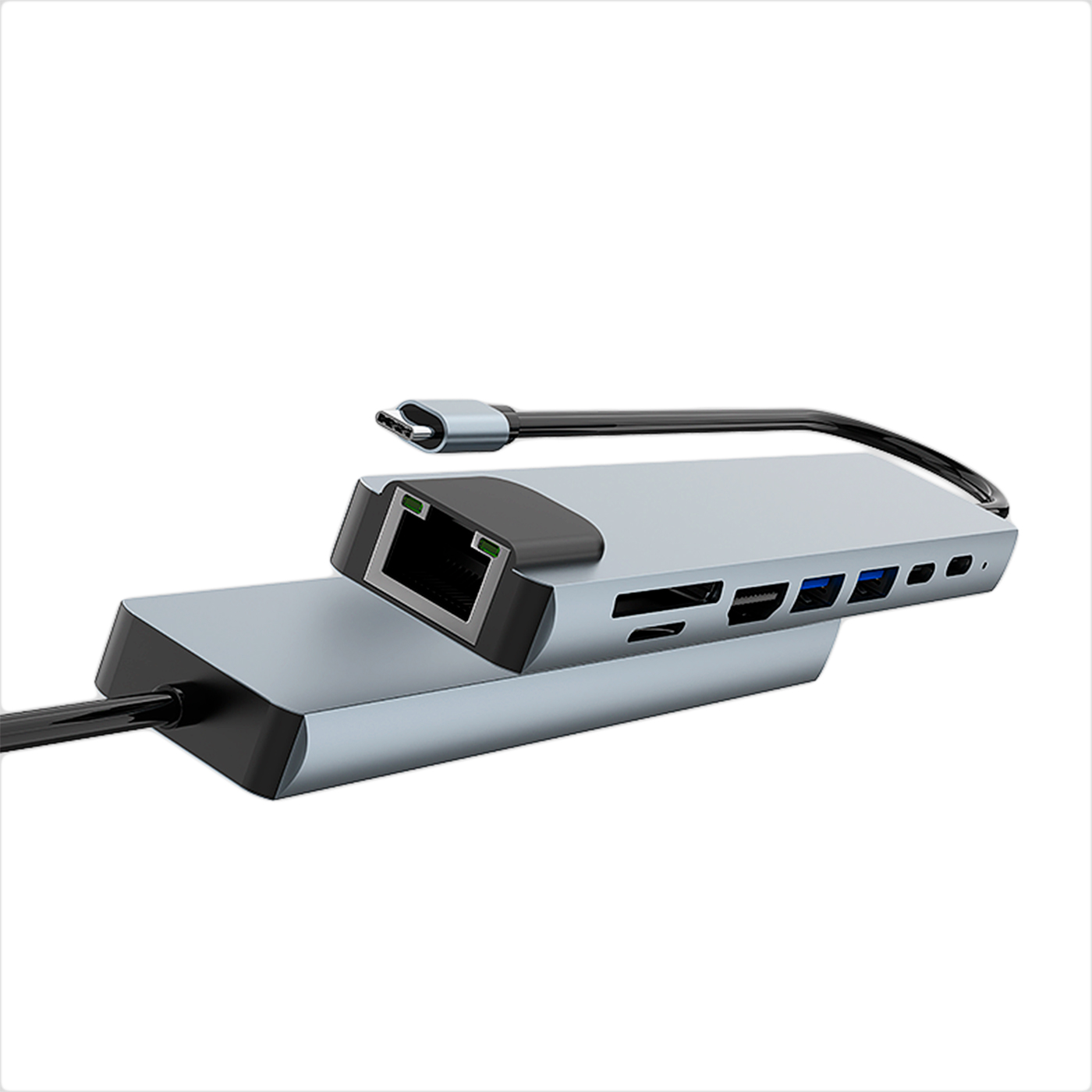 COOLBOX MINIDOCK C81 ALUMINIO USB-C A HDMI 4K/2xUSB-A/PD 100W/USB-C/SD/MICROSD/RJ45