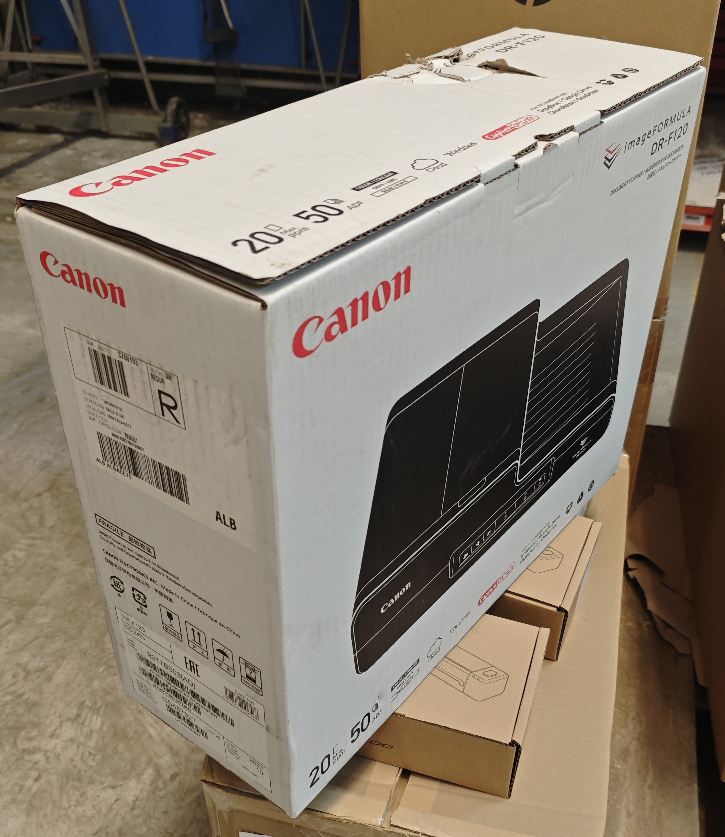 CANON Escaner DR-F120 Sobremesa  -- Caja golpeada pero en buen estado -- Precio rebajado