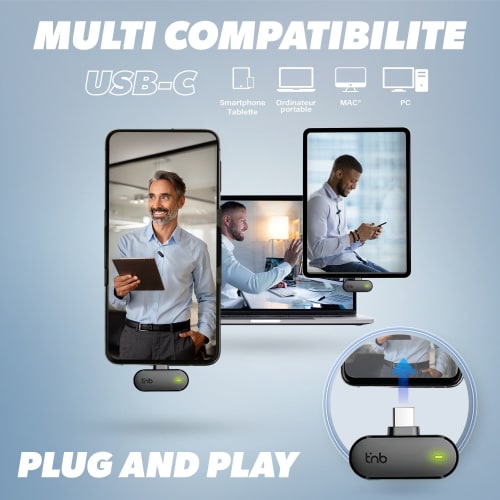 TNB Microfono lavalier inalambrico con estuche de carga - INFLUENCE PRO