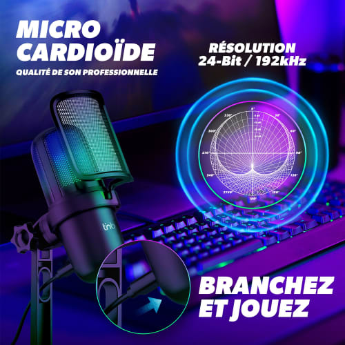TNB Microfono con iluminacion LED de color - INFLUENCE PRO