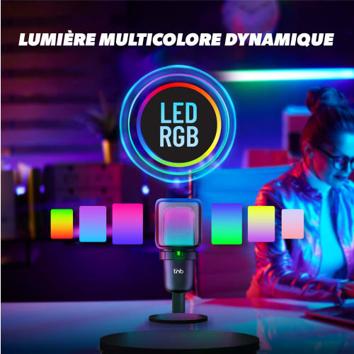TNB Microfono con iluminacion LED de color - INFLUENCE PRO