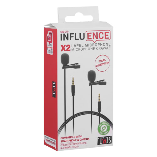 TNB Pack de 2 microfonos de clip de corbata - INFLUENCE