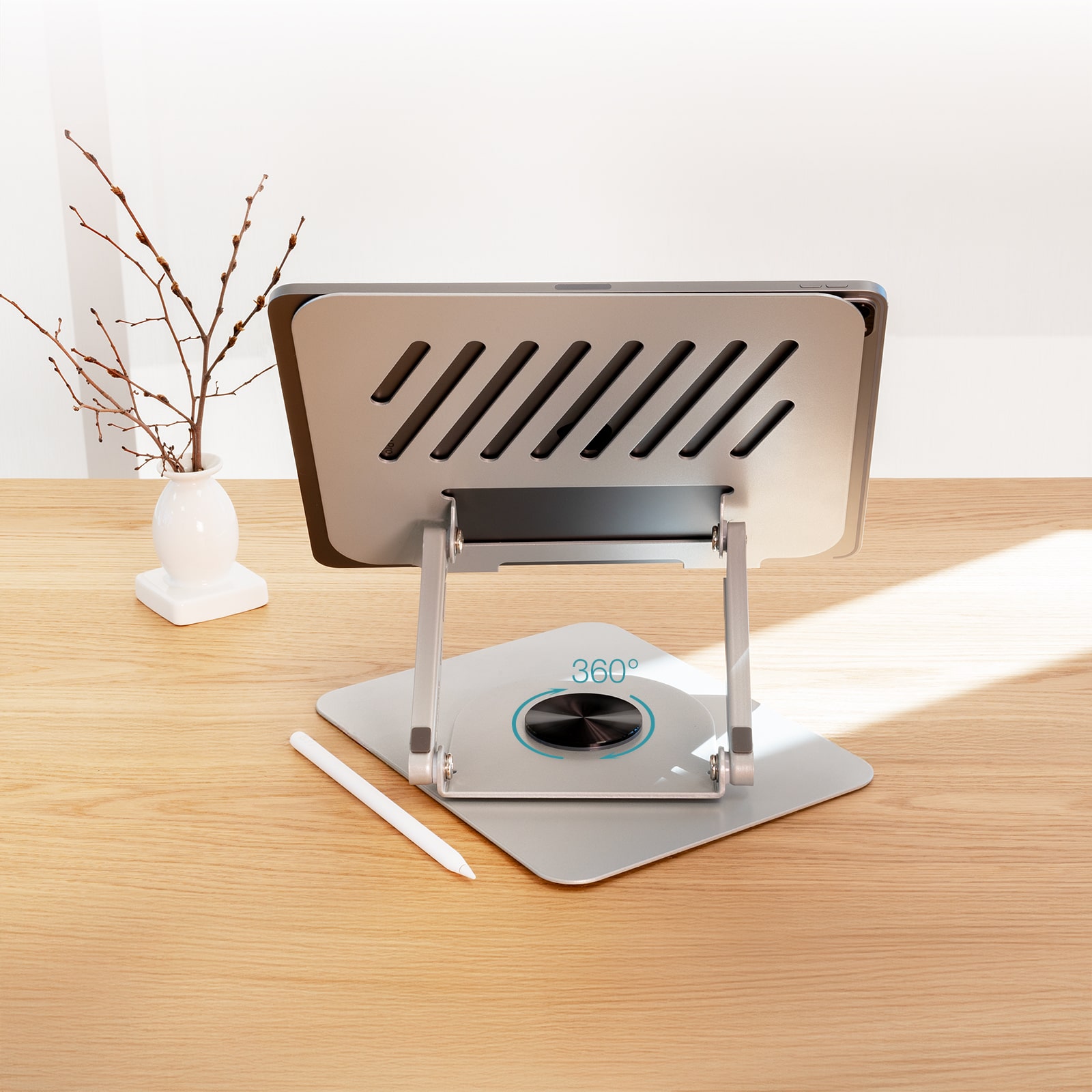 TOOQ SOPORTE PLEGABLE 360° DISPOSITIVOS 11-17",PLATA