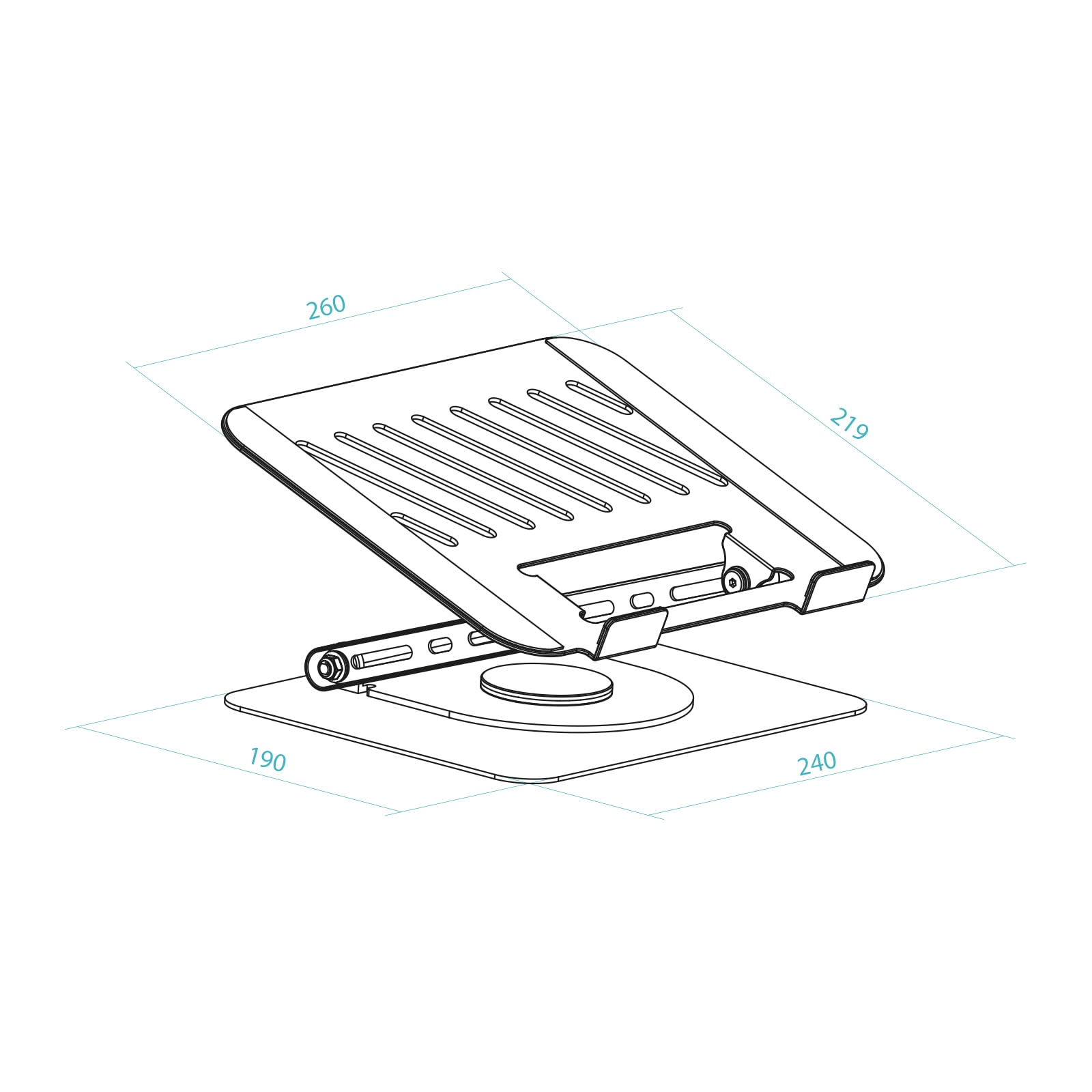 TOOQ SOPORTE PLEGABLE 360° DISPOSITIVOS 11-17",PLATA