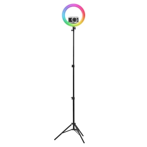 TNB INFLUENCE - 14" LED ring RGB+ tripod for studio - white/ black